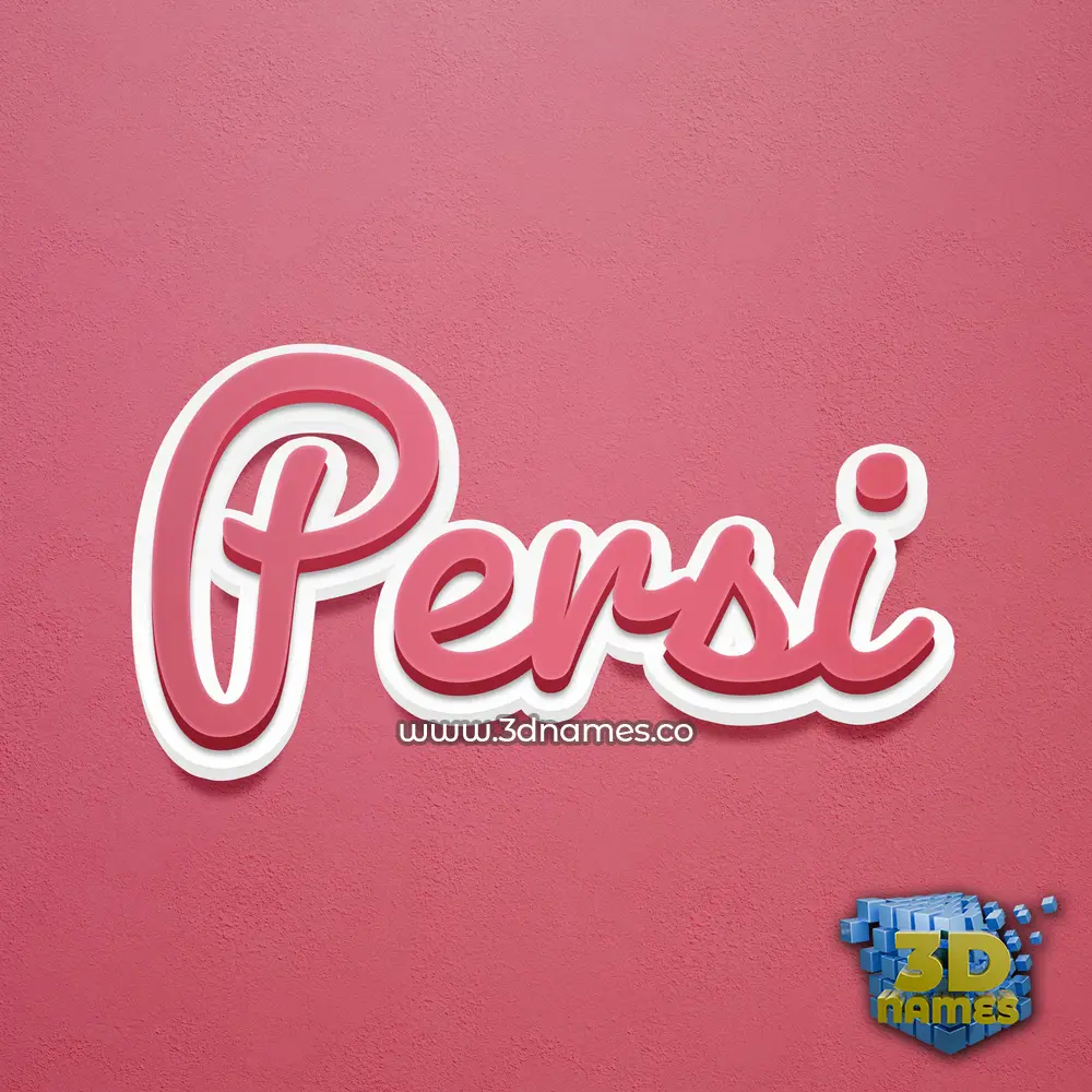 persi in Red Scribble style - 3D name wallpaper