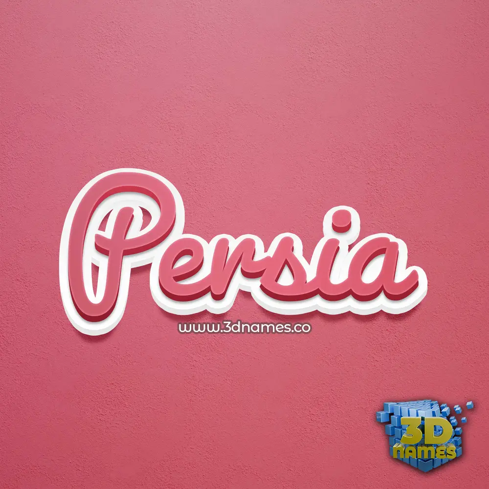 persia in Red Scribble style - 3D name wallpaper