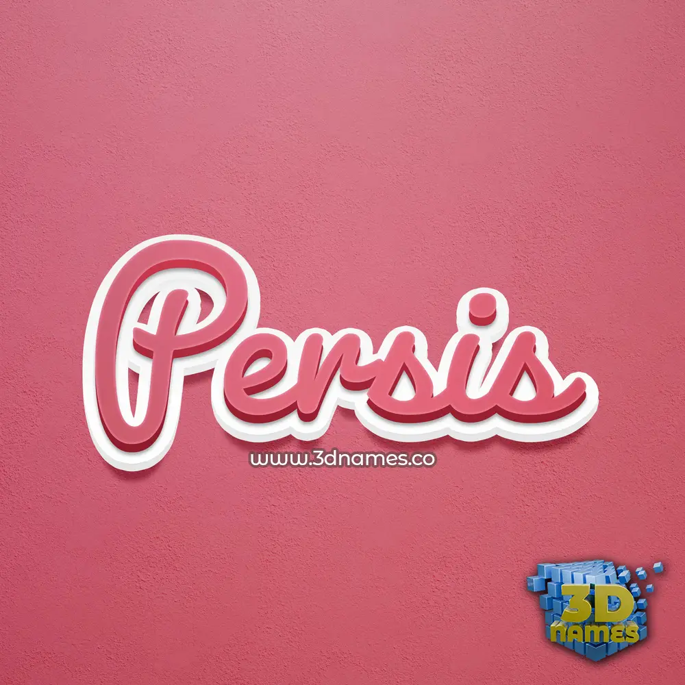 persis in Red Scribble style - 3D name wallpaper
