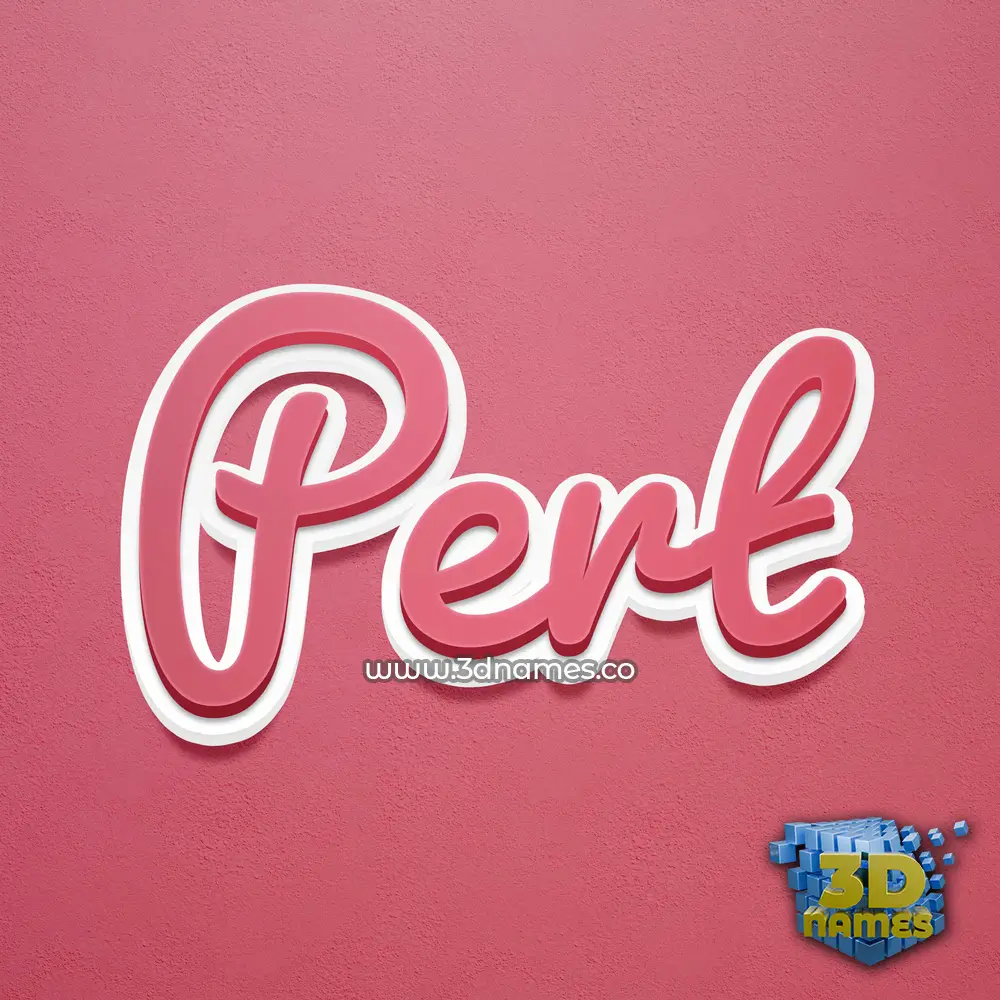 pert in Red Scribble style - 3D name wallpaper