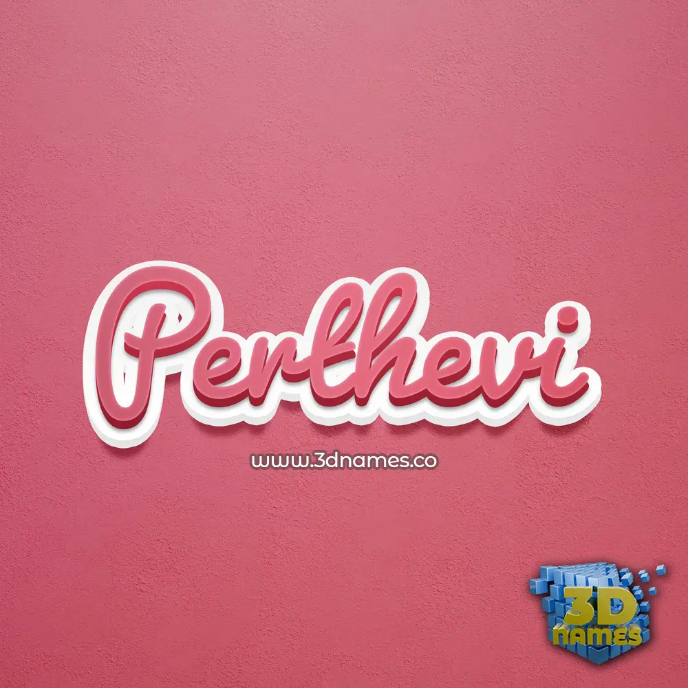 perthevi in Red Scribble style - 3D name wallpaper