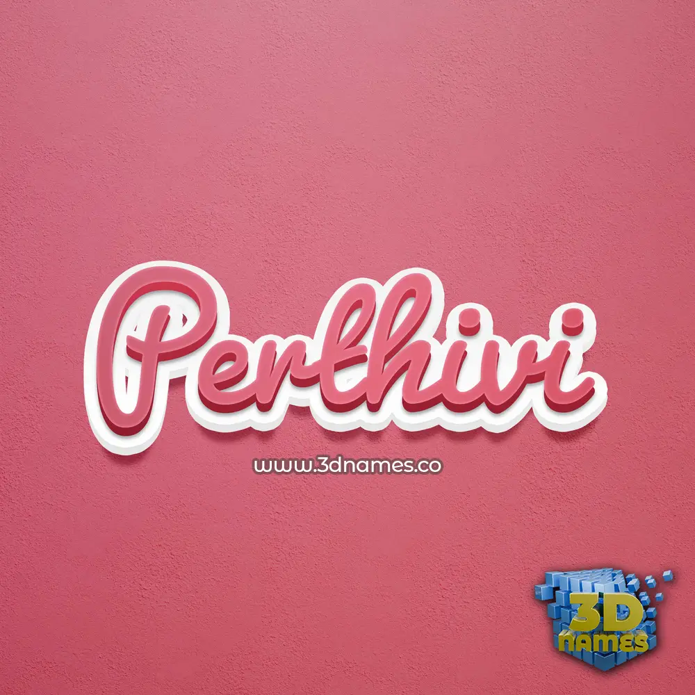 perthivi in Red Scribble style - 3D name wallpaper