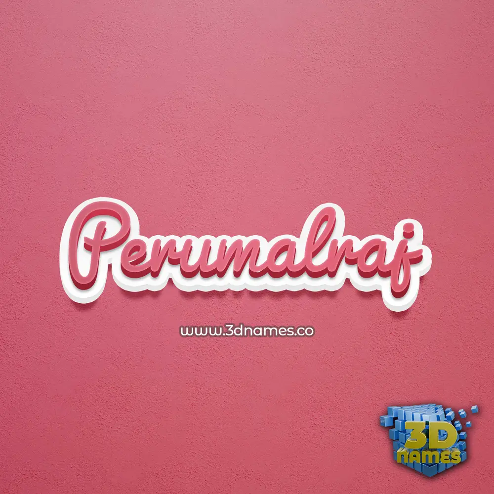 perumalraj in Red Scribble style - 3D name wallpaper