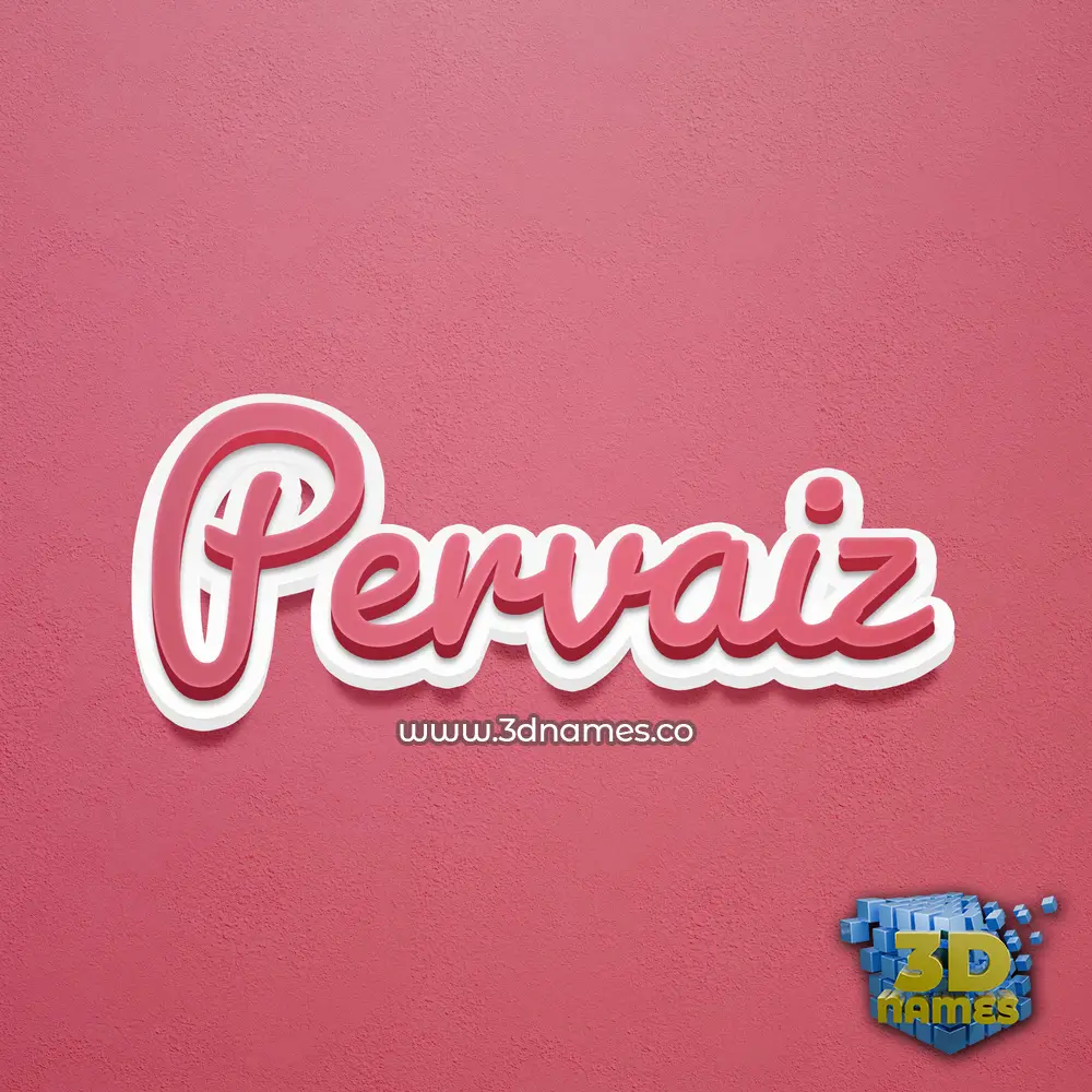 pervaiz in Red Scribble style - 3D name wallpaper