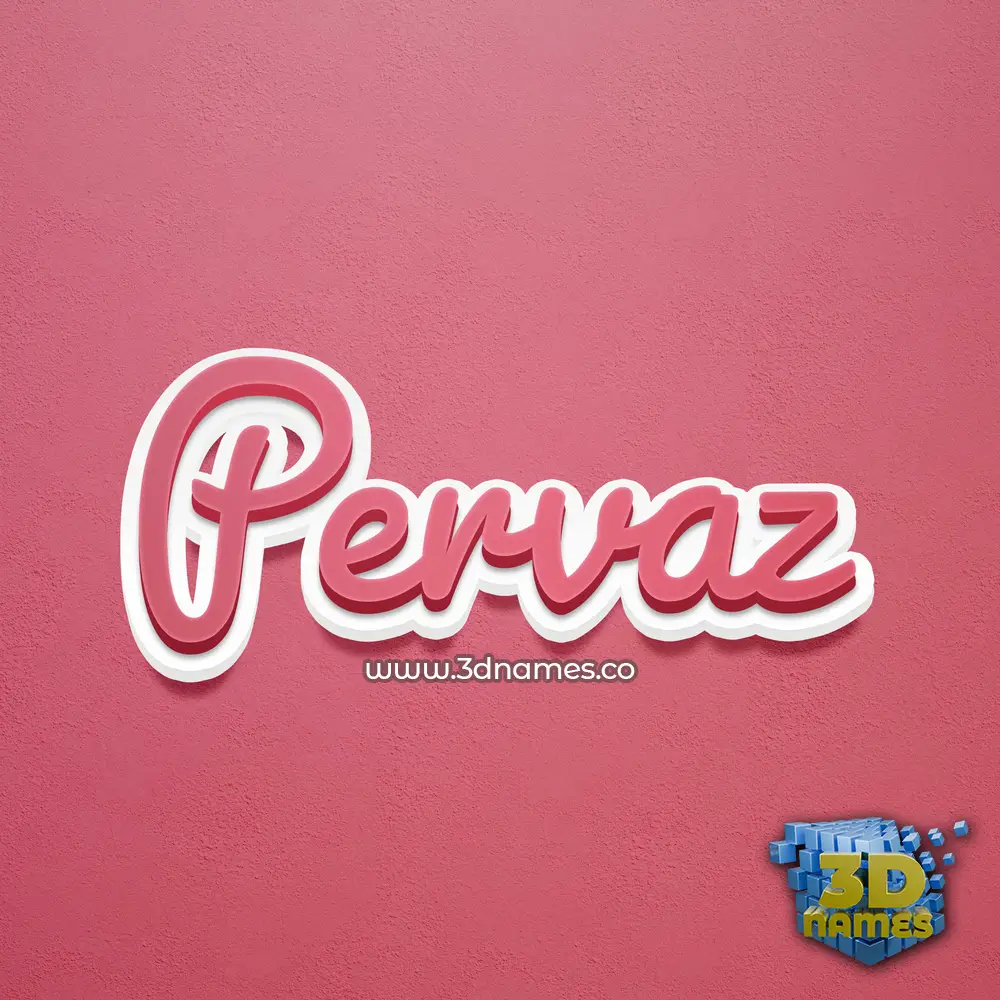 pervaz in Red Scribble style - 3D name wallpaper