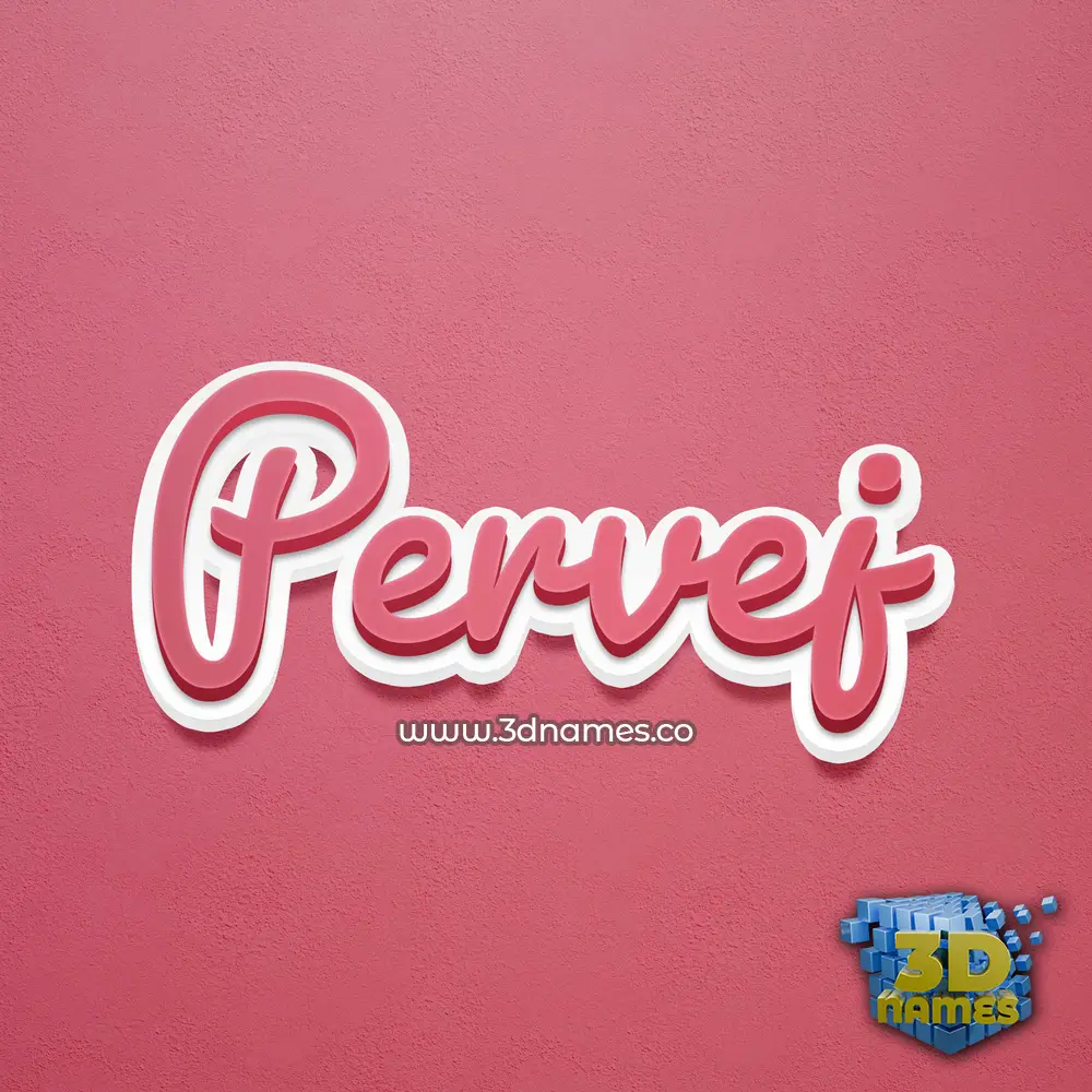 pervej in Red Scribble style - 3D name wallpaper
