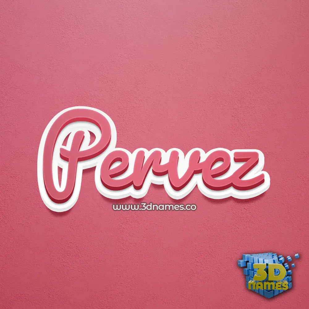 pervez in Red Scribble style - 3D name wallpaper