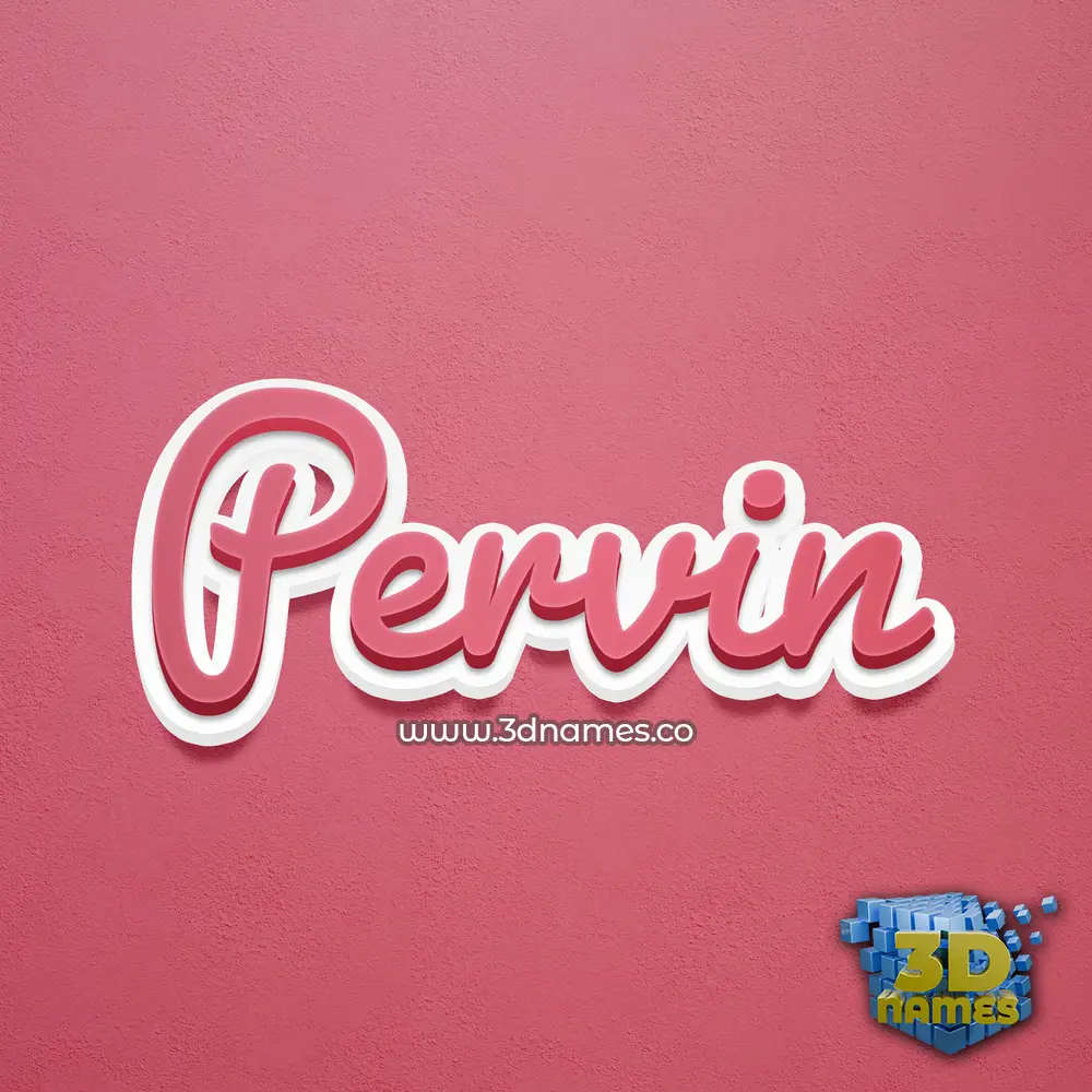 pervin in Red Scribble style - 3D name wallpaper