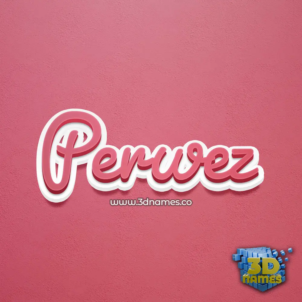 perwez in Red Scribble style - 3D name wallpaper