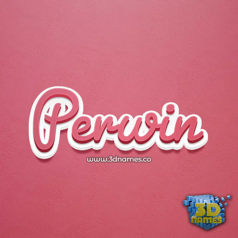 perwin in Red Scribble style - 3D name wallpaper