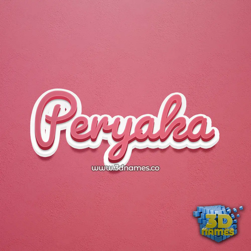 peryaka in Red Scribble style - 3D name wallpaper
