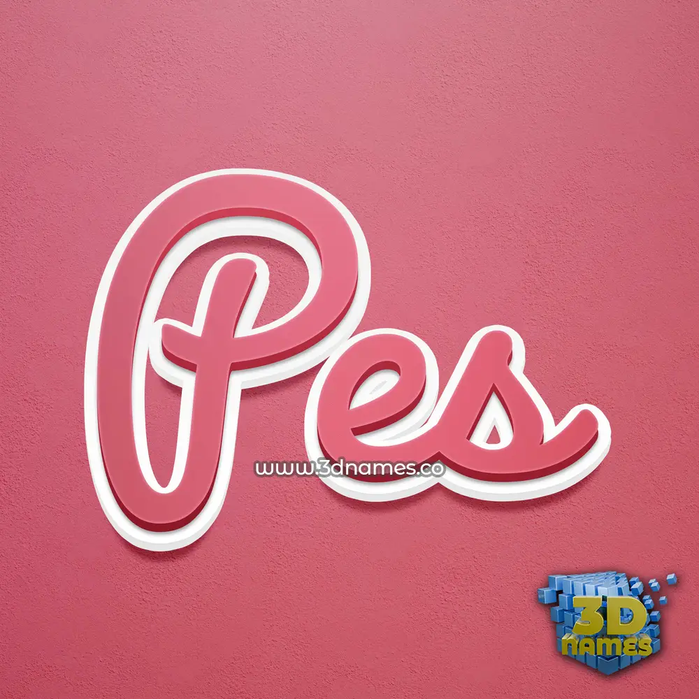 pes in Red Scribble style - 3D name wallpaper