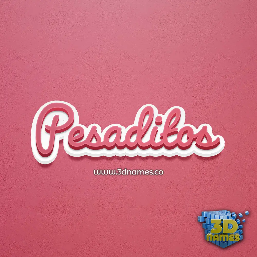 pesaditos in Red Scribble style - 3D name wallpaper