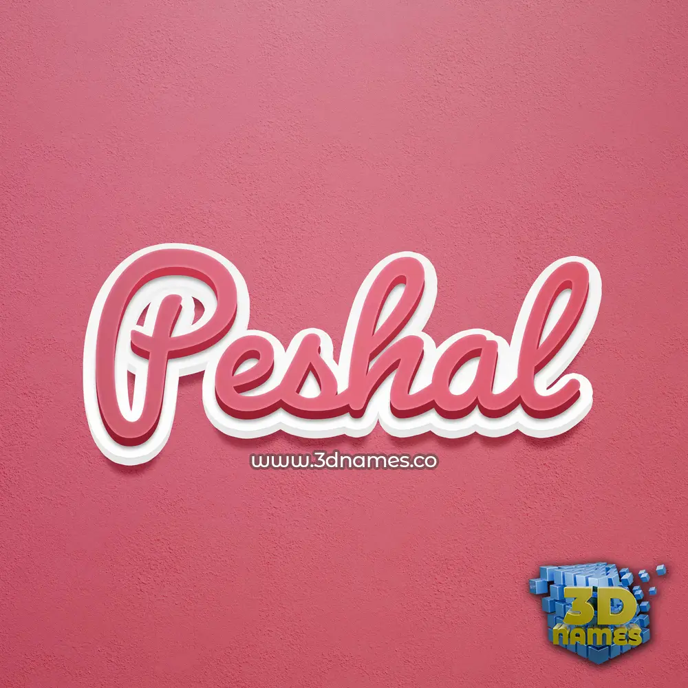 peshal in Red Scribble style - 3D name wallpaper
