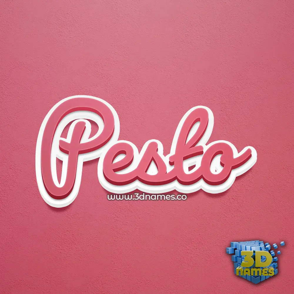pesto in Red Scribble style - 3D name wallpaper