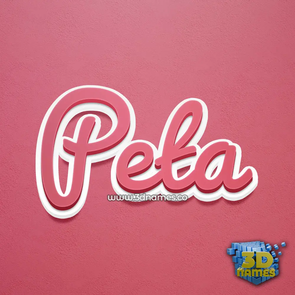 peta in Red Scribble style - 3D name wallpaper