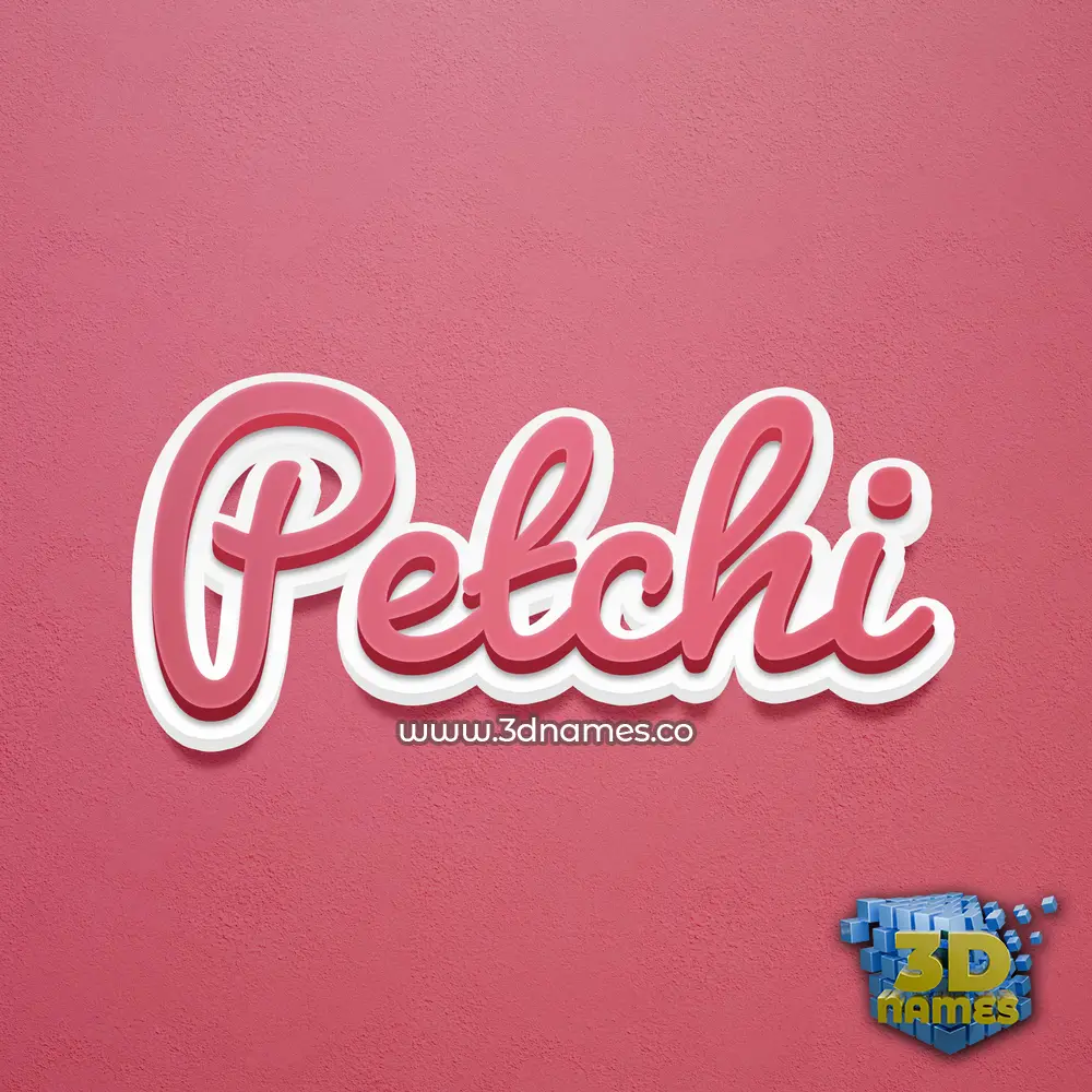 petchi in Red Scribble style - 3D name wallpaper