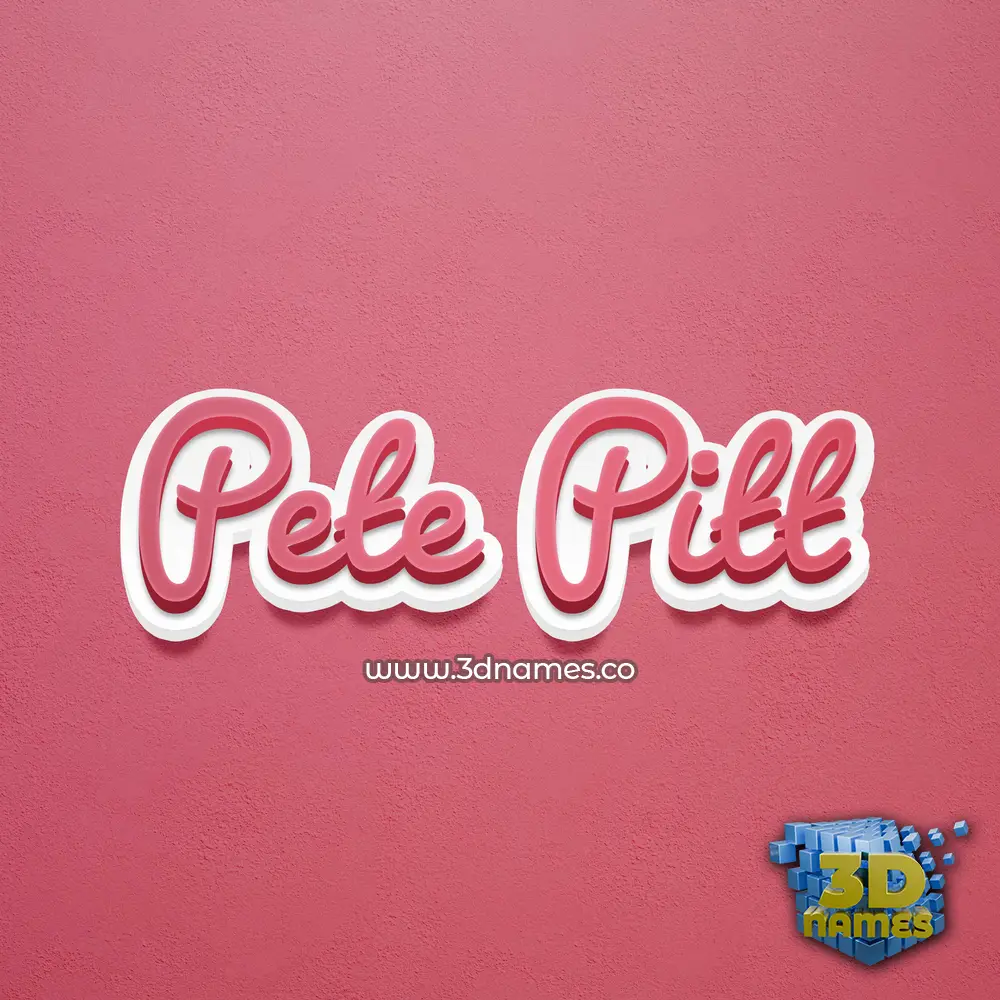 pete pitt in Red Scribble style - 3D name wallpaper