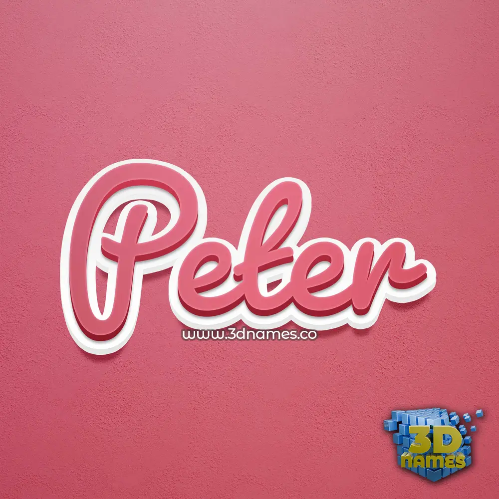 peter in Red Scribble style - 3D name wallpaper