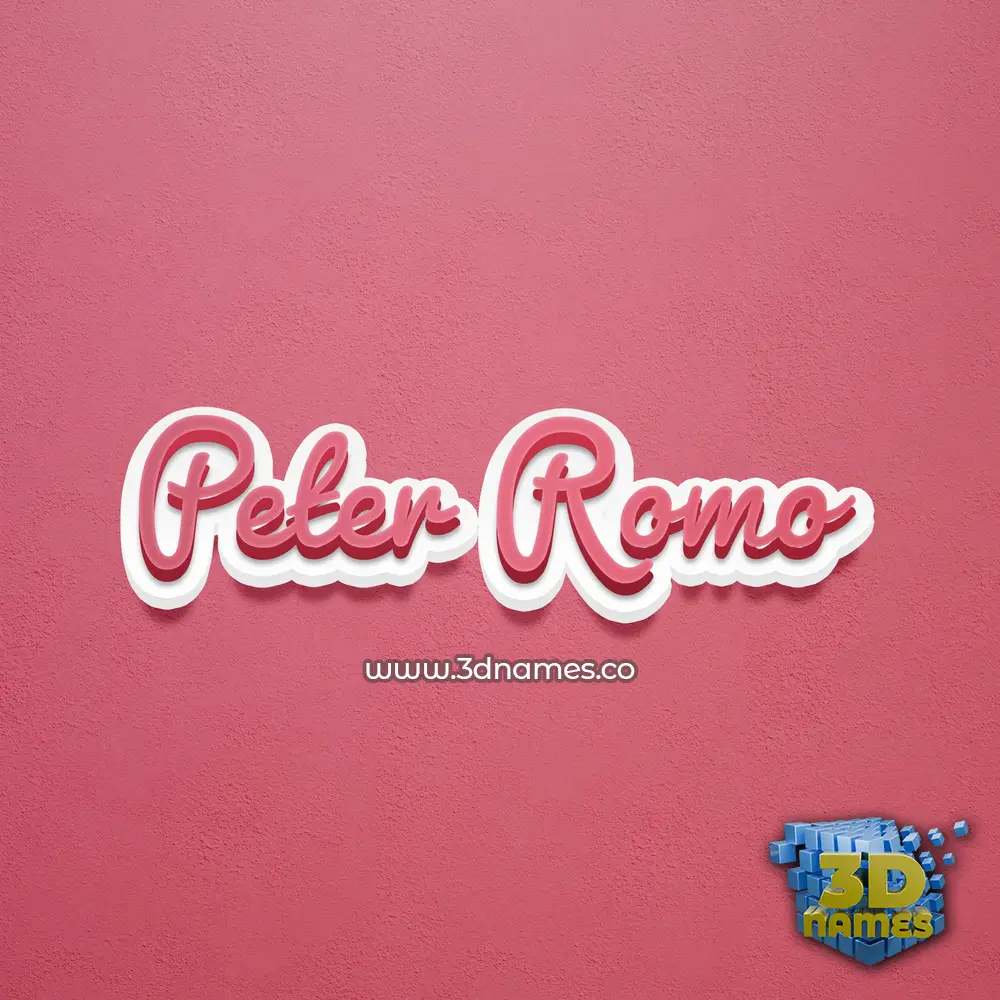peter romo in Red Scribble style - 3D name wallpaper