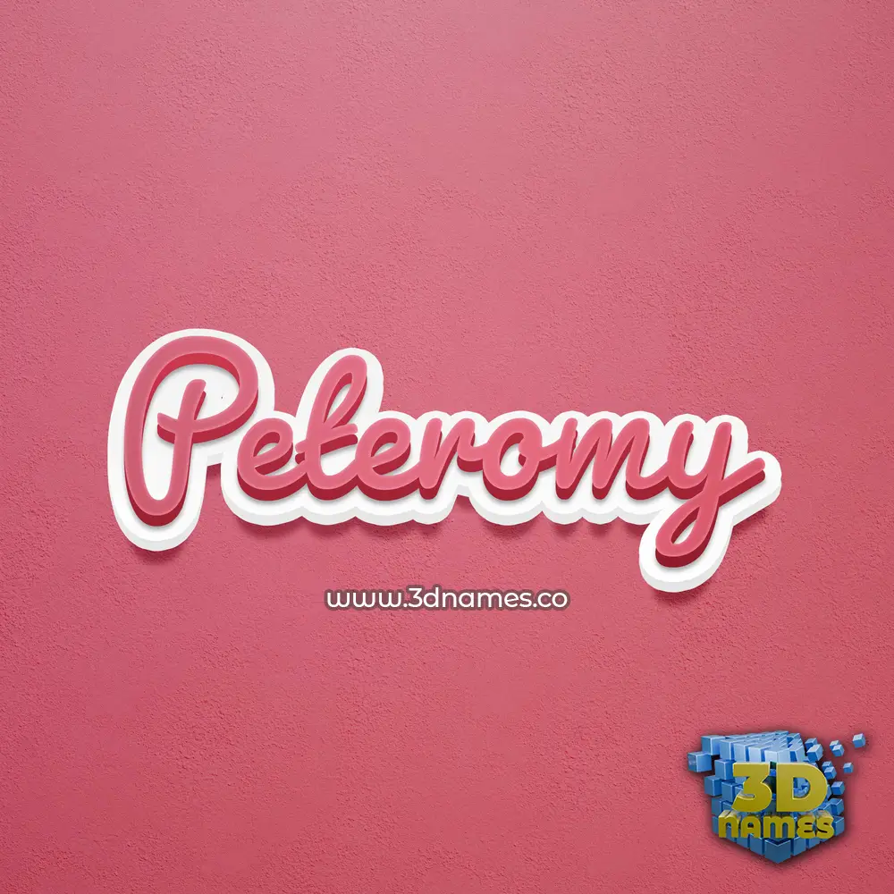 peteromy in Red Scribble style - 3D name wallpaper