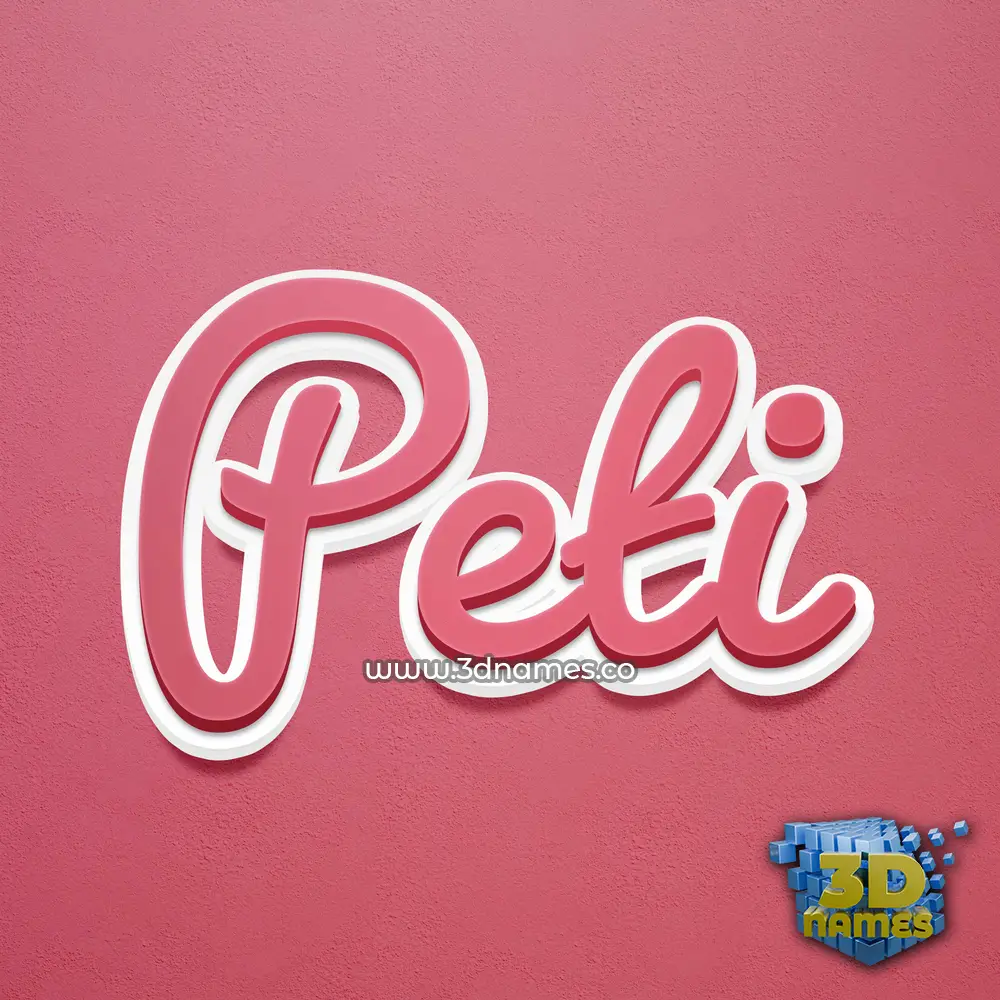 peti in Red Scribble style - 3D name wallpaper