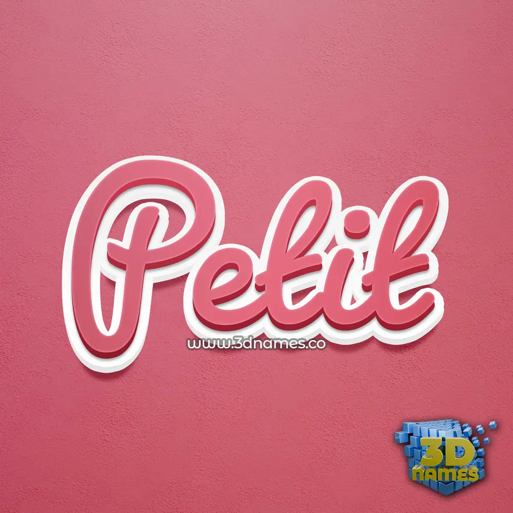 petit in Red Scribble style - 3D name wallpaper
