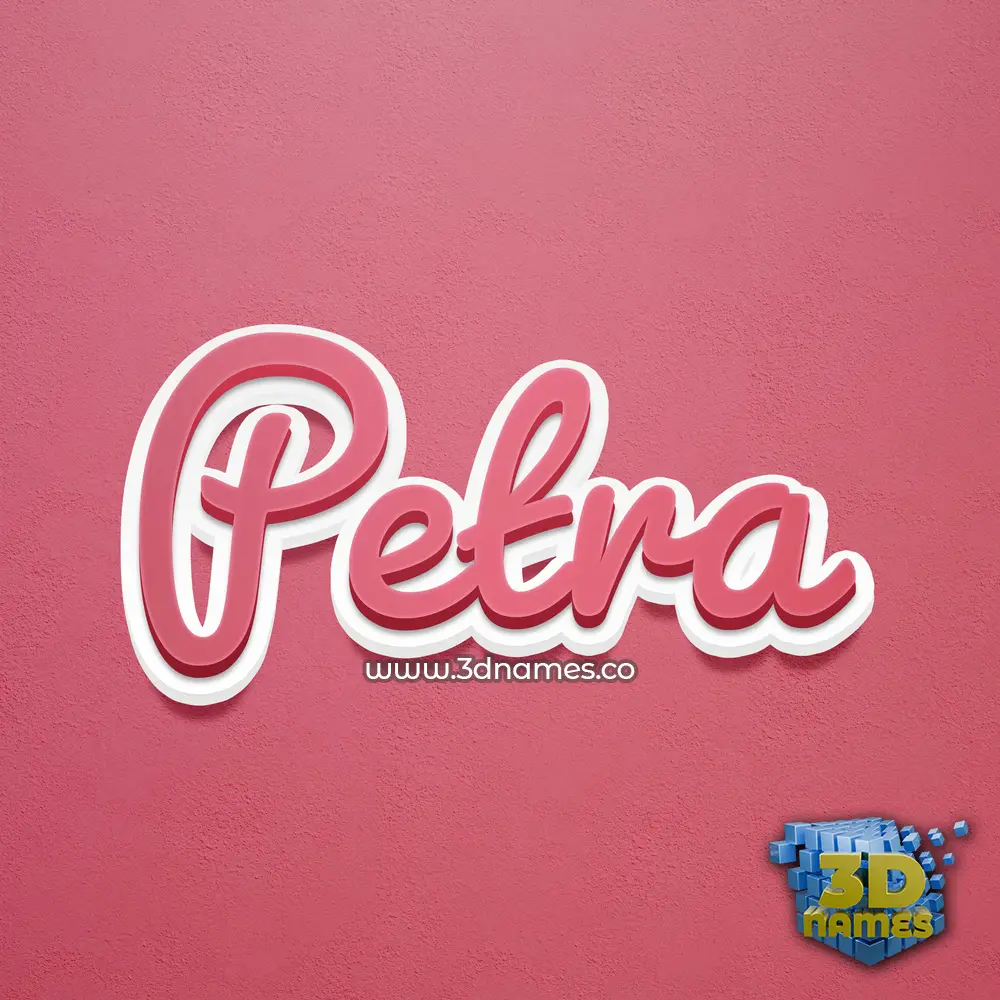 petra in Red Scribble style - 3D name wallpaper