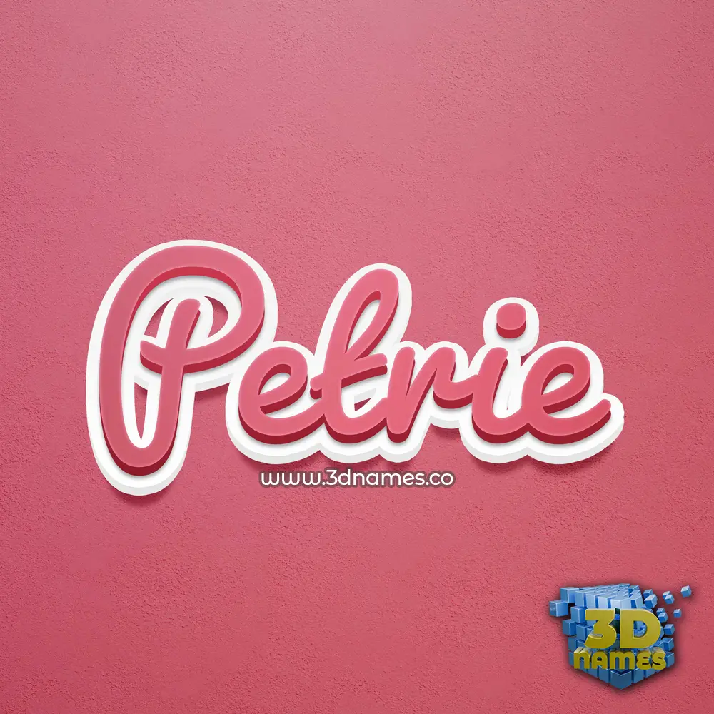 petrie in Red Scribble style - 3D name wallpaper
