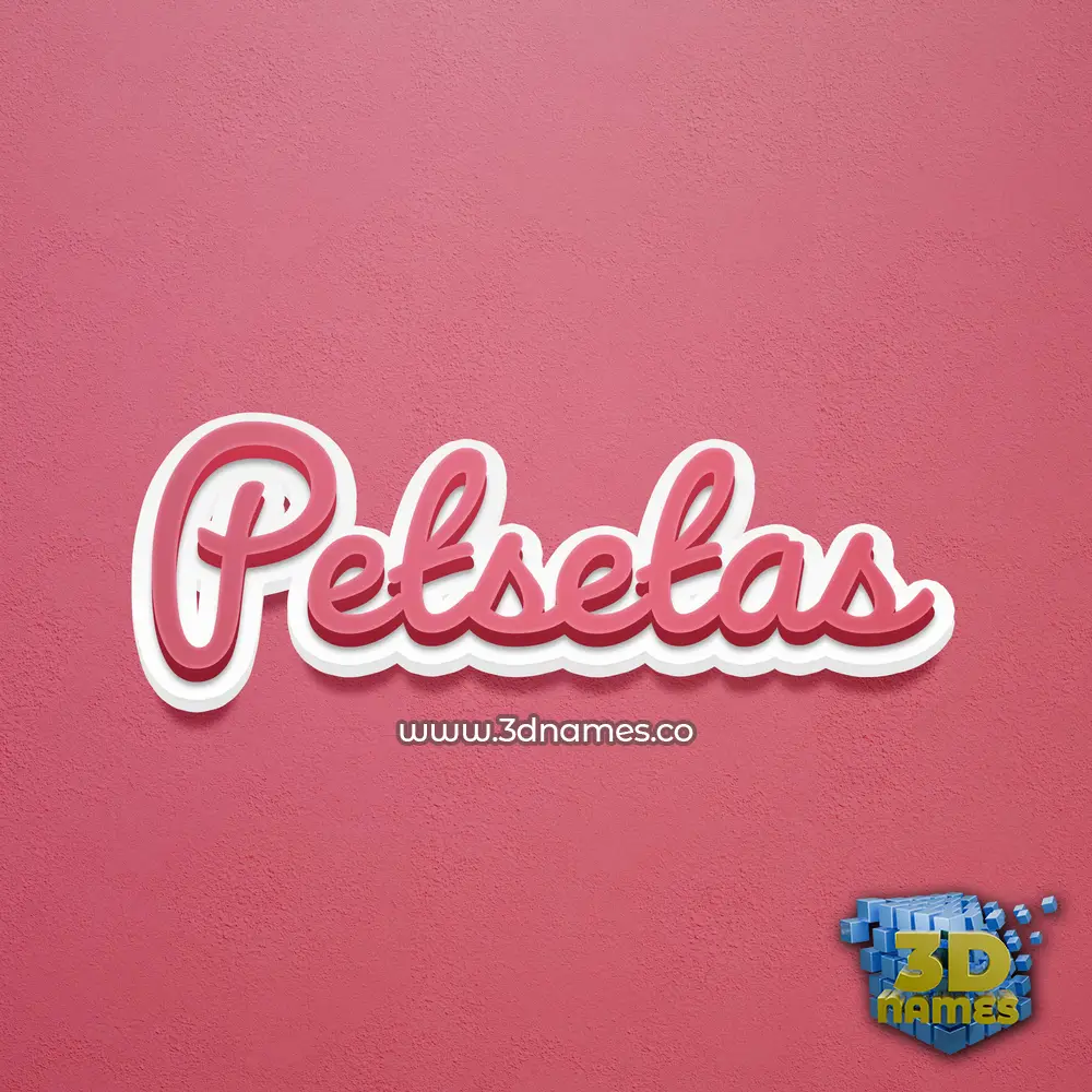 petsetas in Red Scribble style - 3D name wallpaper
