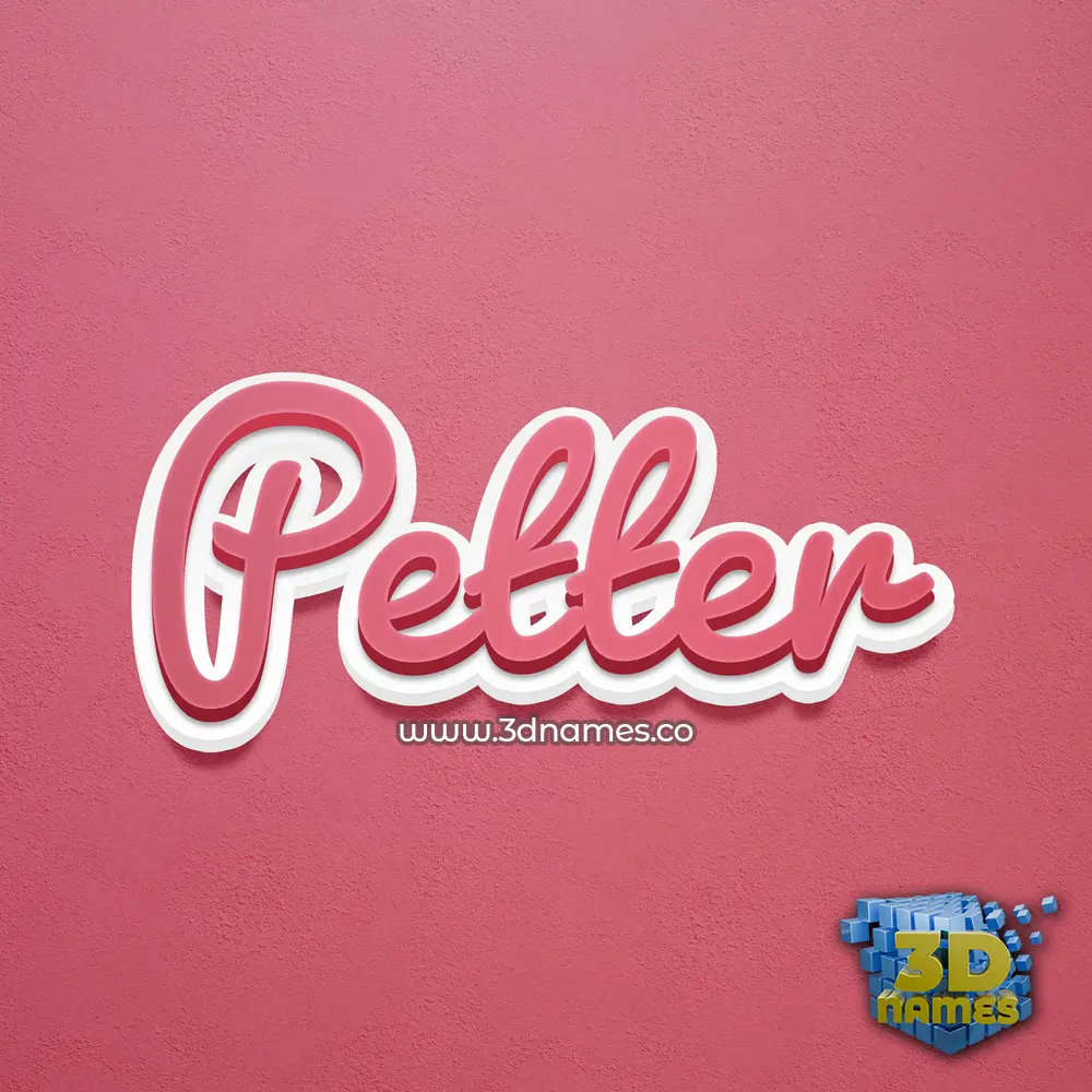 petter in Red Scribble style - 3D name wallpaper