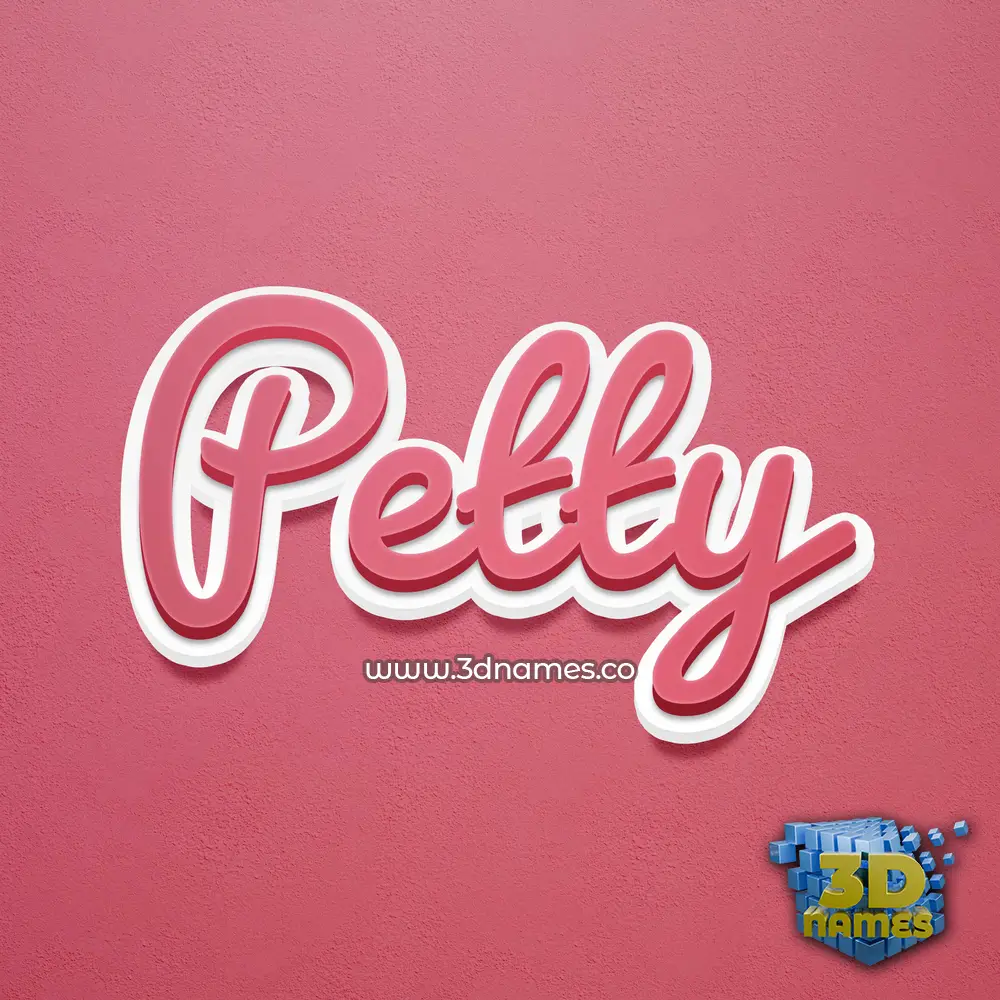 petty in Red Scribble style - 3D name wallpaper