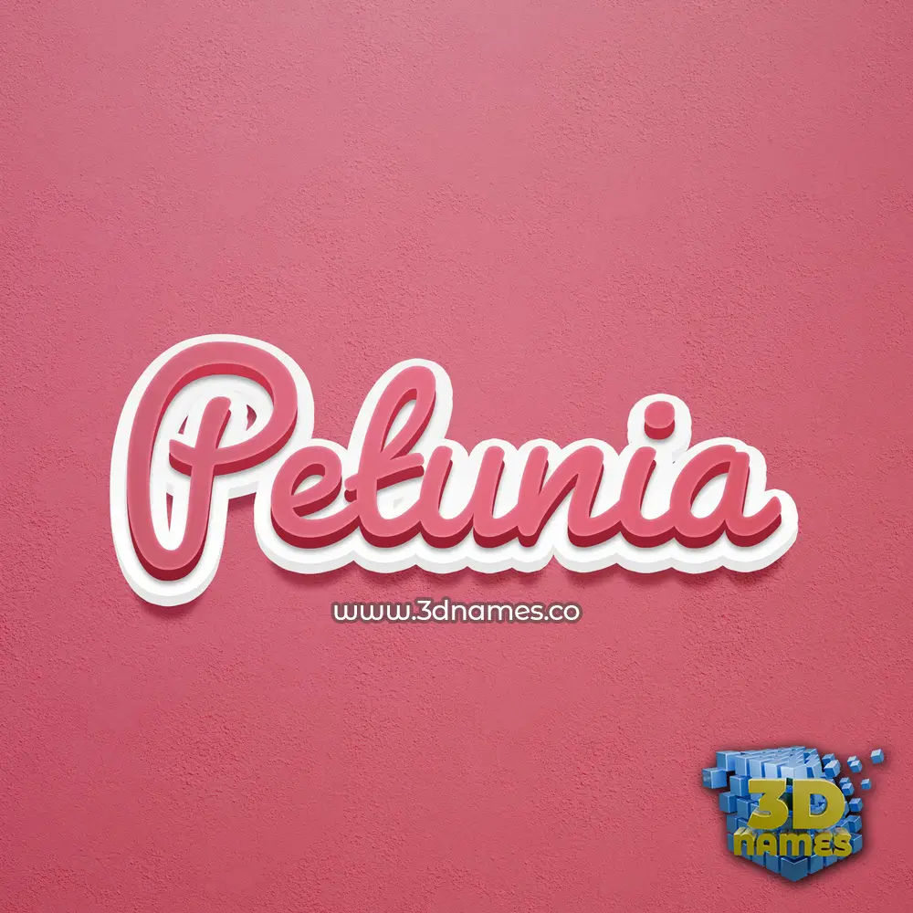 petunia in Red Scribble style - 3D name wallpaper