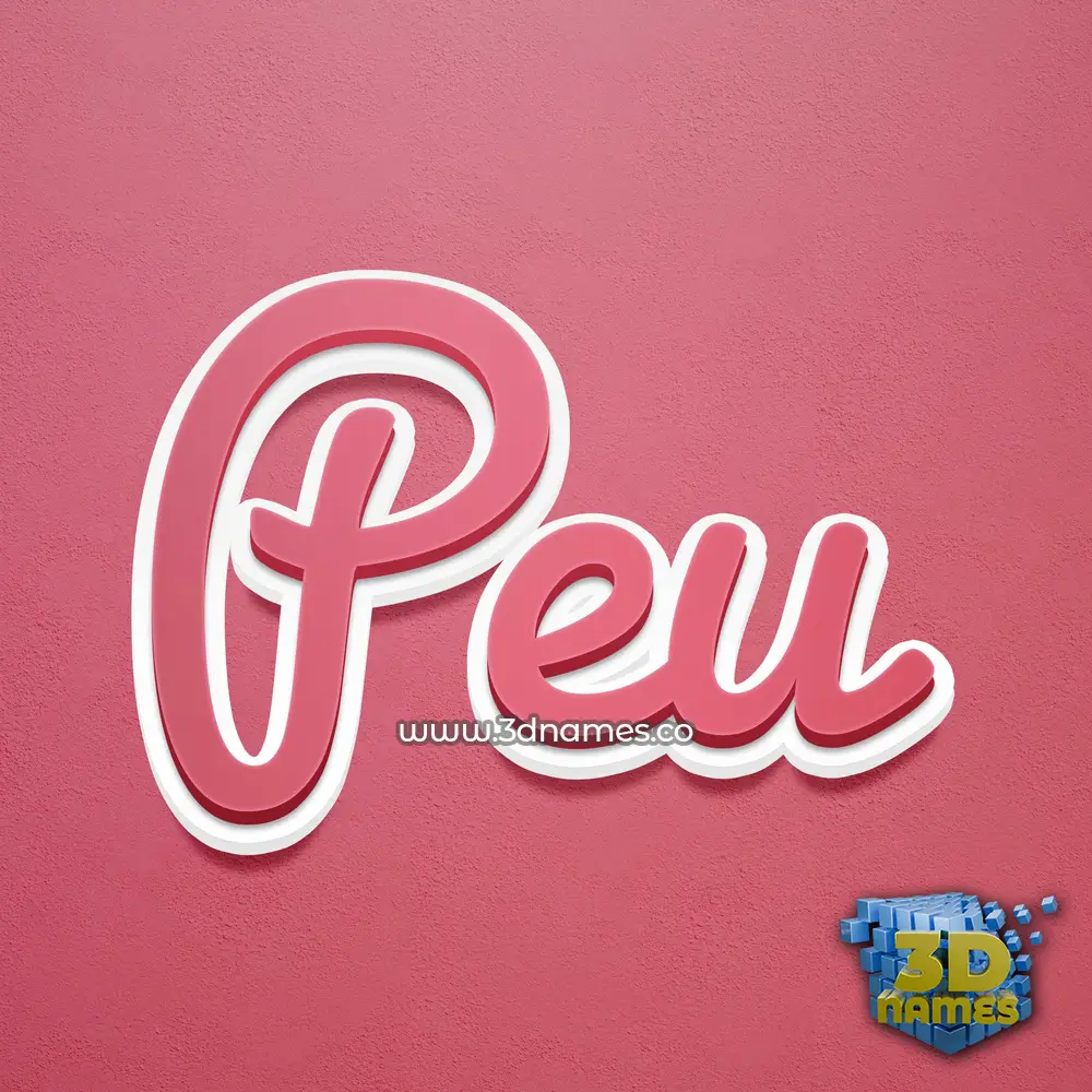peu in Red Scribble style - 3D name wallpaper