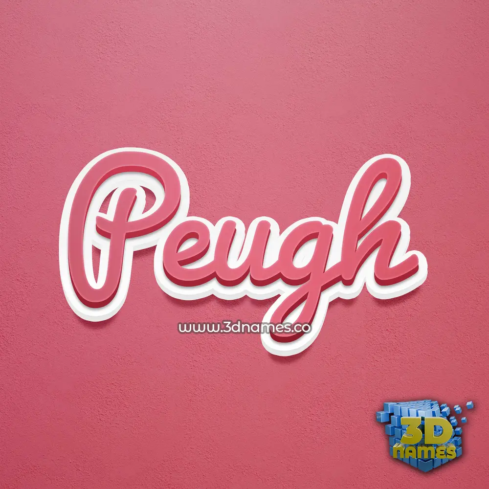peugh in Red Scribble style - 3D name wallpaper