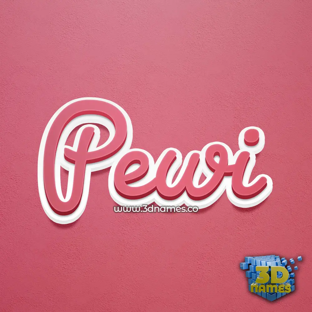 pewi in Red Scribble style - 3D name wallpaper