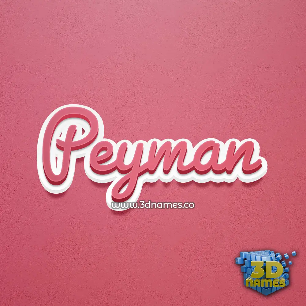 peyman in Red Scribble style - 3D name wallpaper