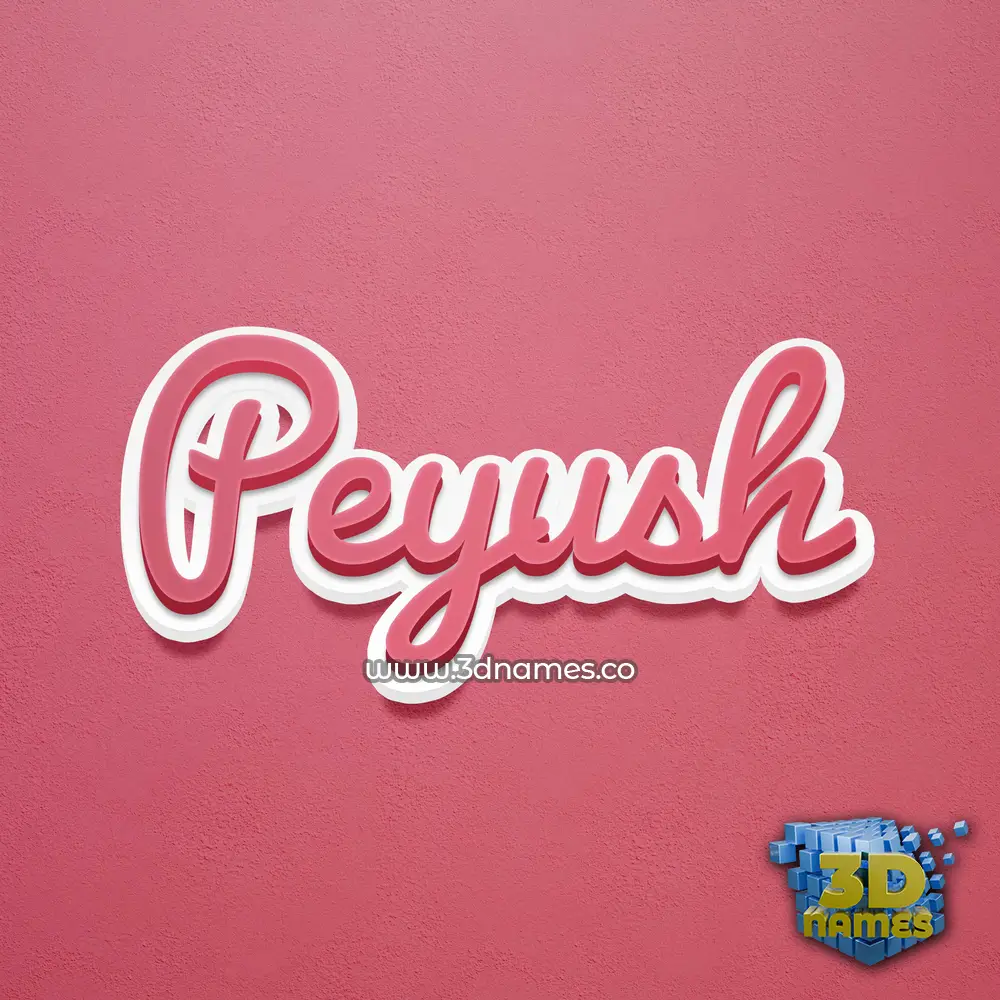 peyush in Red Scribble style - 3D name wallpaper
