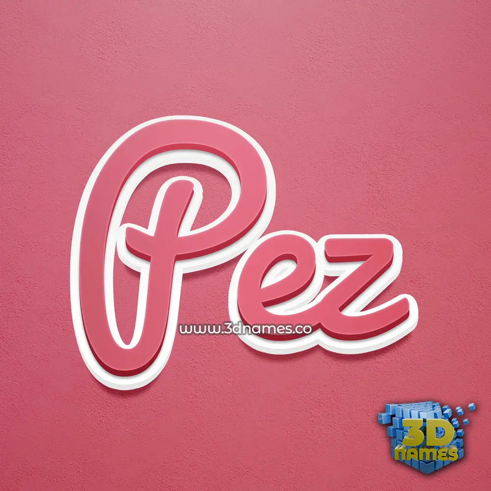 pez in Red Scribble style - 3D name wallpaper