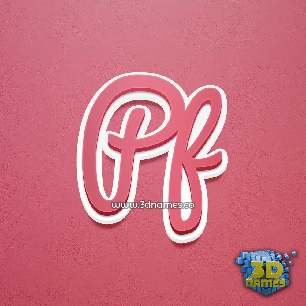 pf in Red Scribble style - 3D name wallpaper