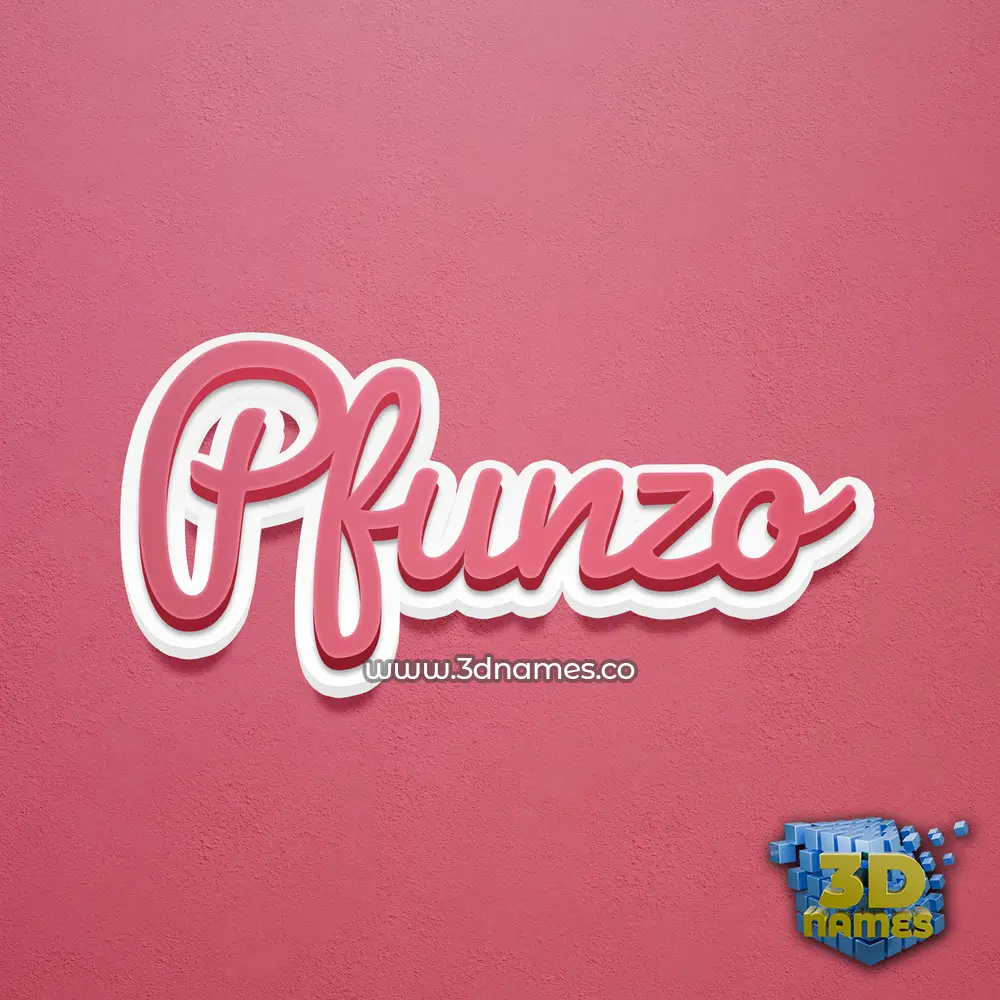 pfunzo in Red Scribble style - 3D name wallpaper