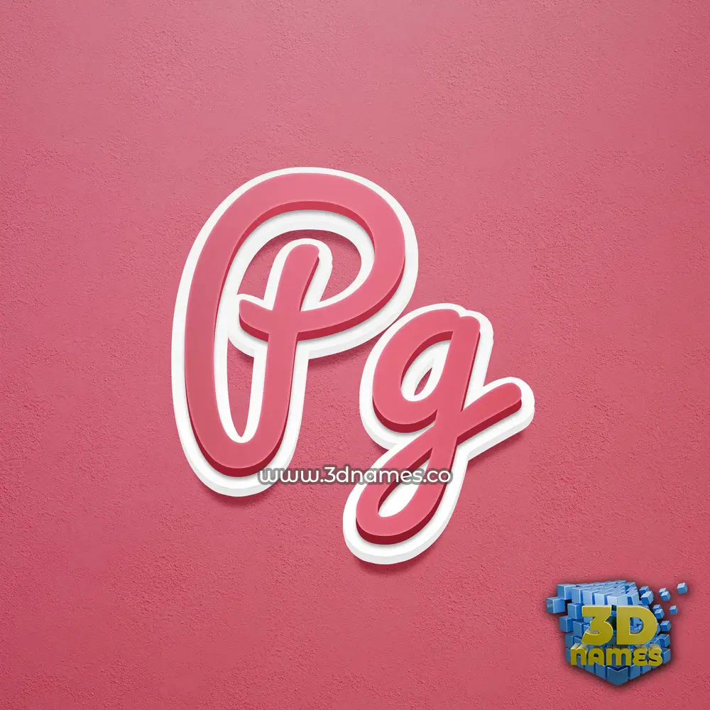 pg in Red Scribble style - 3D name wallpaper