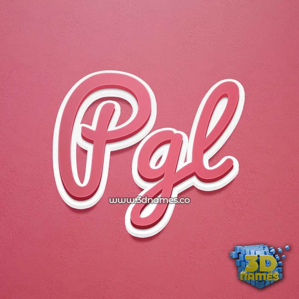 pgl in Red Scribble style - 3D name wallpaper