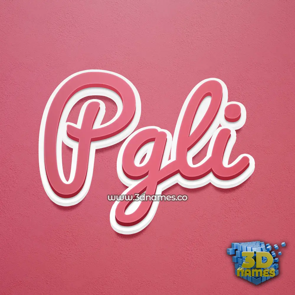 pgli in Red Scribble style - 3D name wallpaper