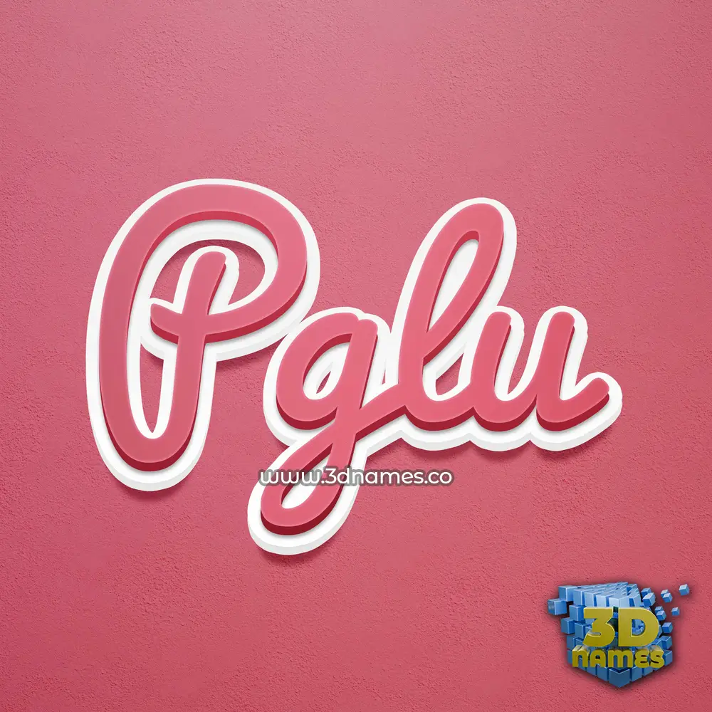 pglu in Red Scribble style - 3D name wallpaper
