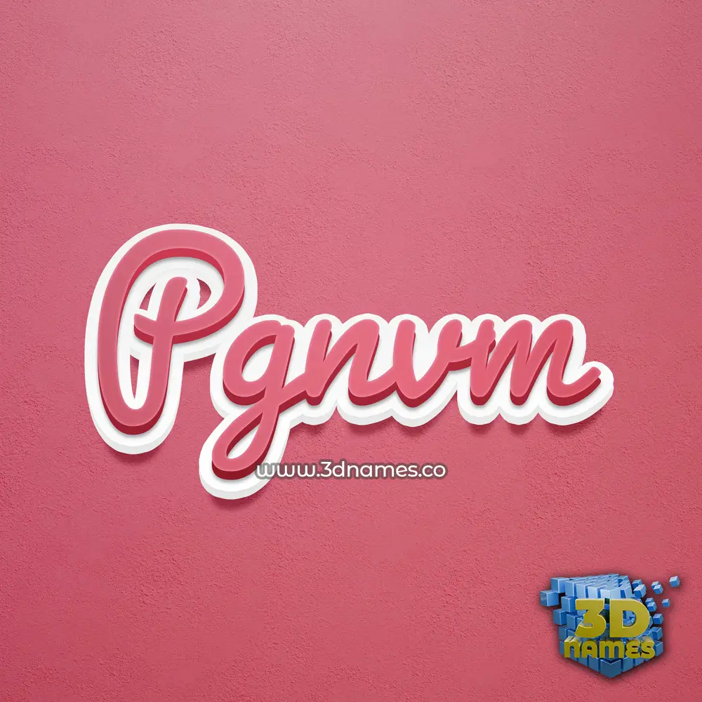 pgnvm in Red Scribble style - 3D name wallpaper