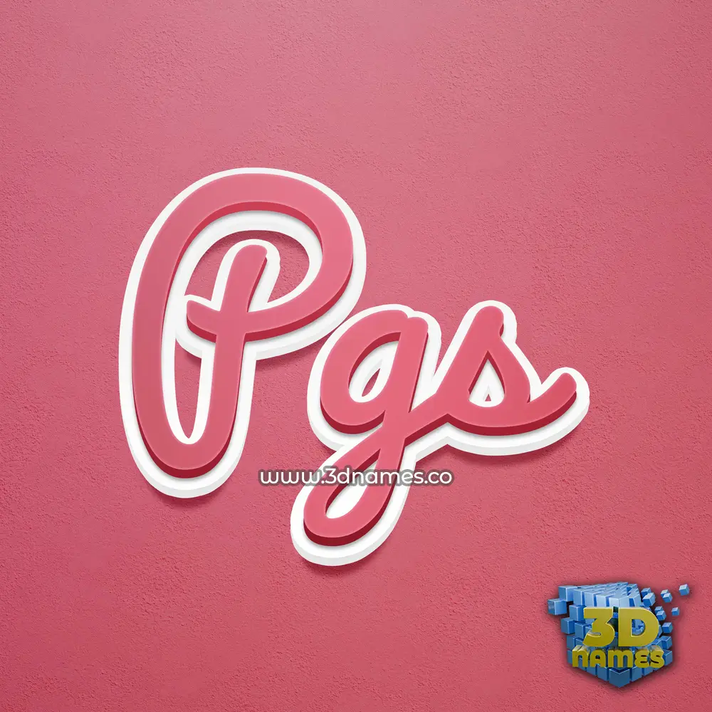 pgs in Red Scribble style - 3D name wallpaper