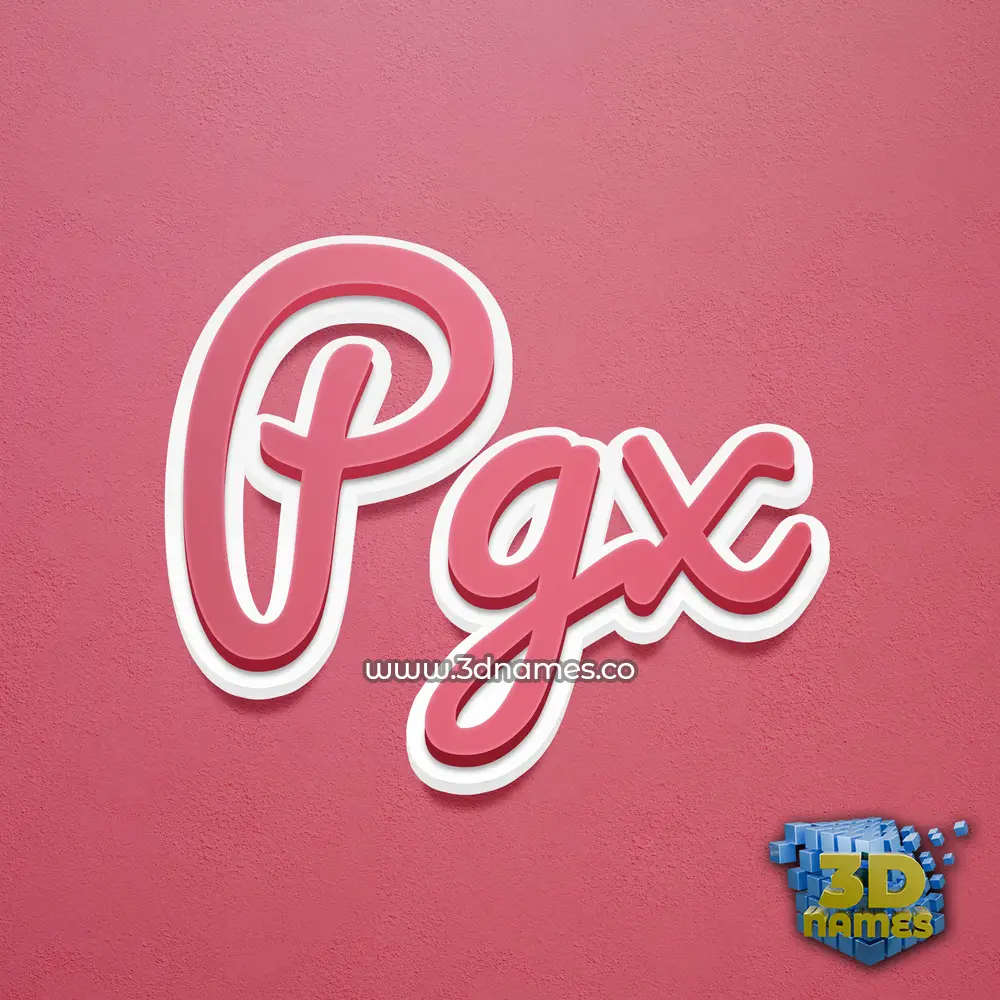 pgx in Red Scribble style - 3D name wallpaper