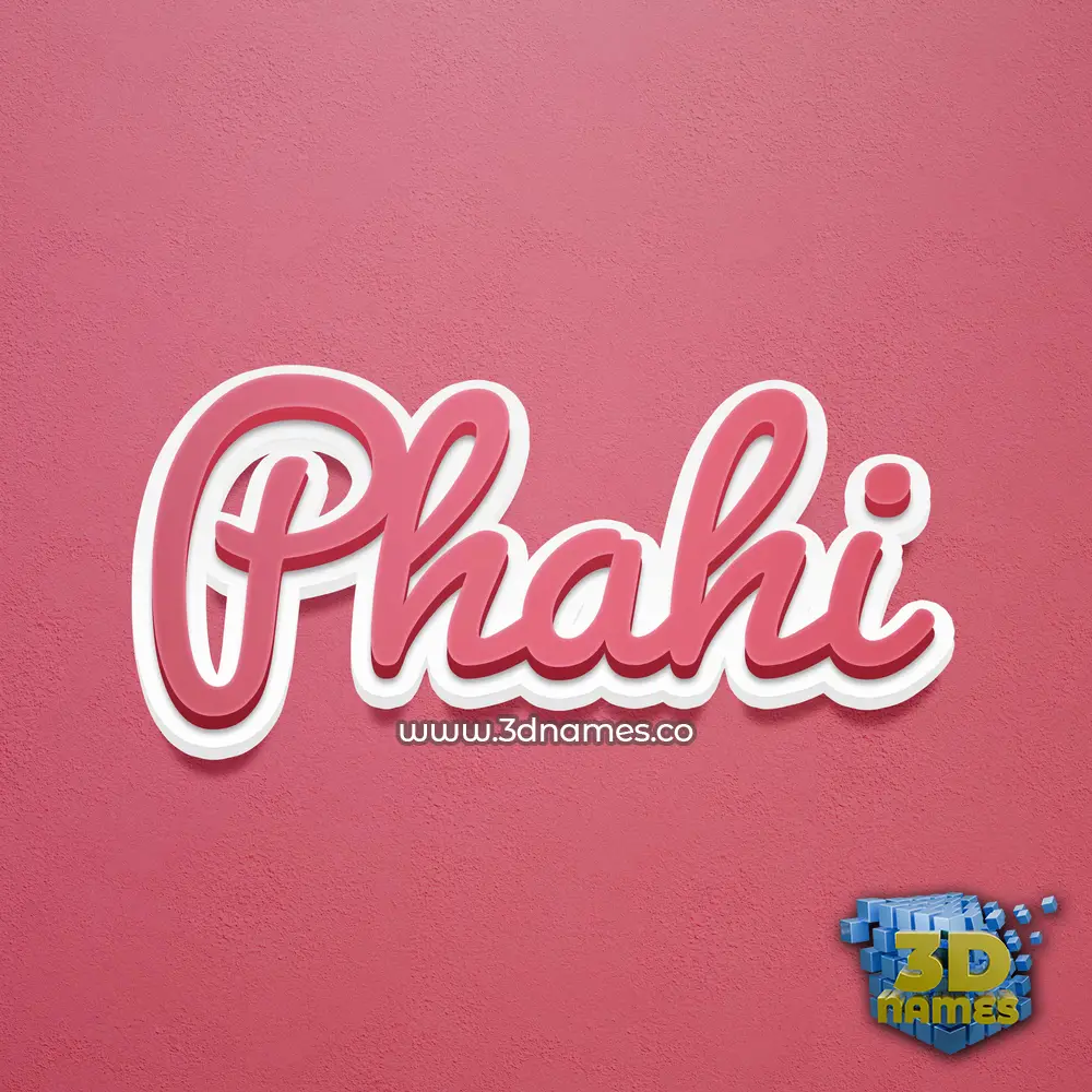 phahi in Red Scribble style - 3D name wallpaper
