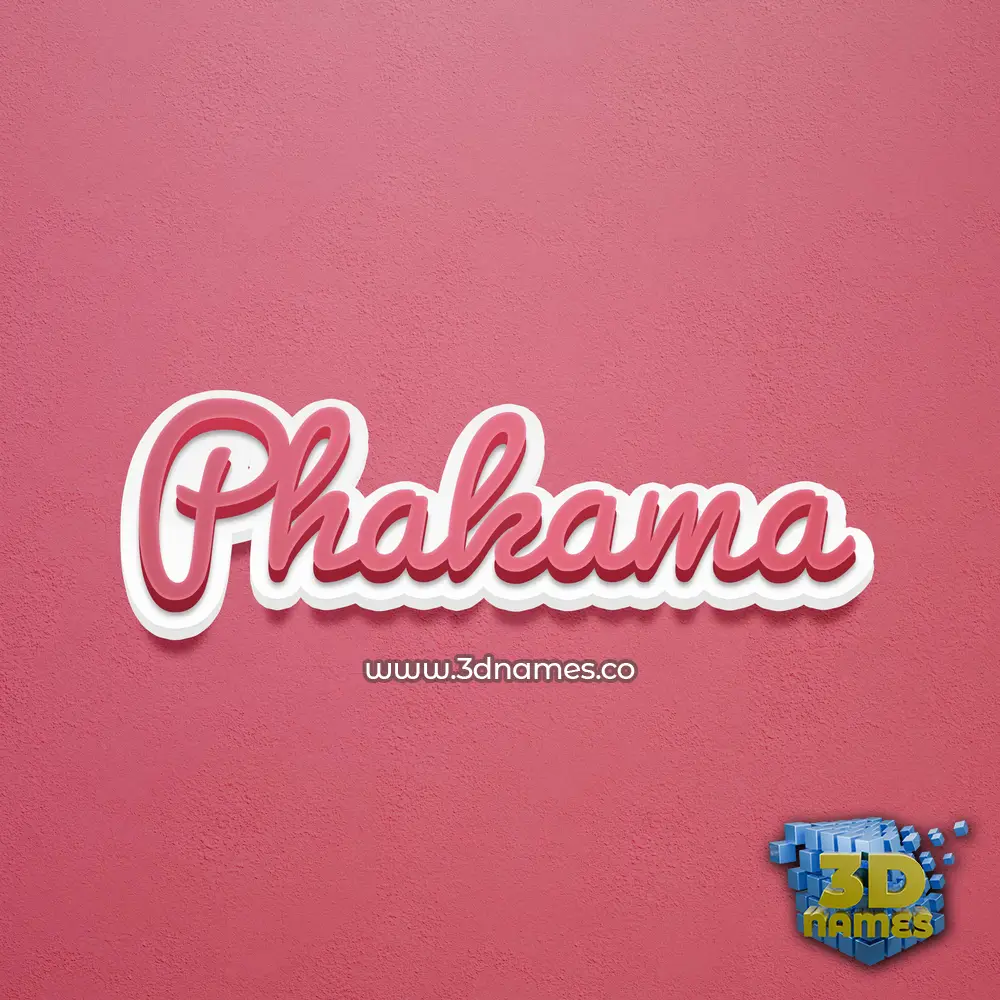 phakama in Red Scribble style - 3D name wallpaper
